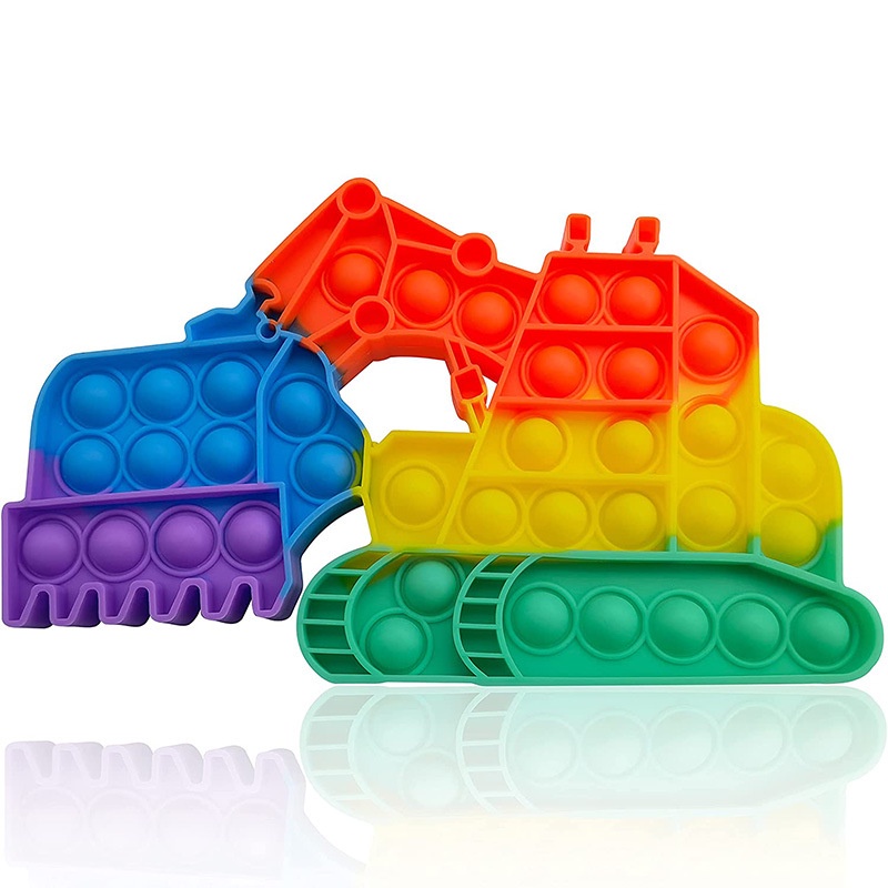Đồ Chơi Squishy Hình Xe Máy Xúc Mềm Mại Vui Nhộn Giảm Căng Thẳng Cho Bé