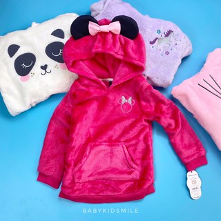 Áo dài tay băng lông Mickey cho bé gái