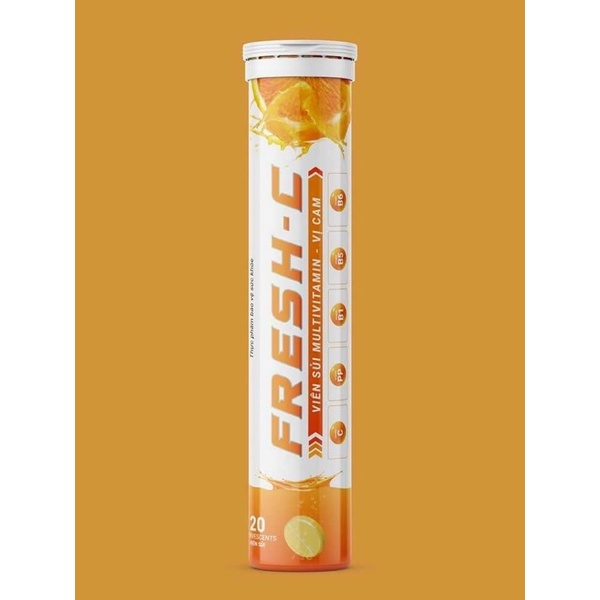 Viên sủi Fresh C bổ sung vitamin, tăng cường đề kháng, giúp thanh nhiệt cơ thể (Tube 20 viên)