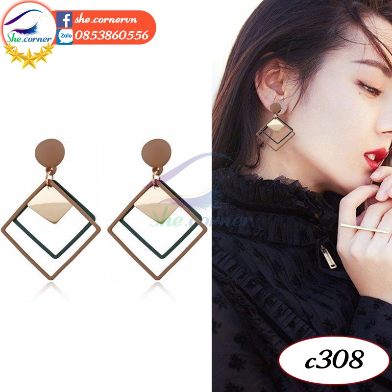 Khuyên tai nữ s925 D001 thời trang mẫu #21-40