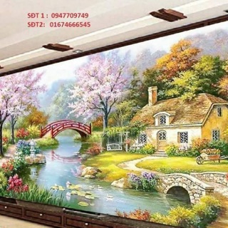 Tranh thêu chữ thập tổ ấm hạnh phúc