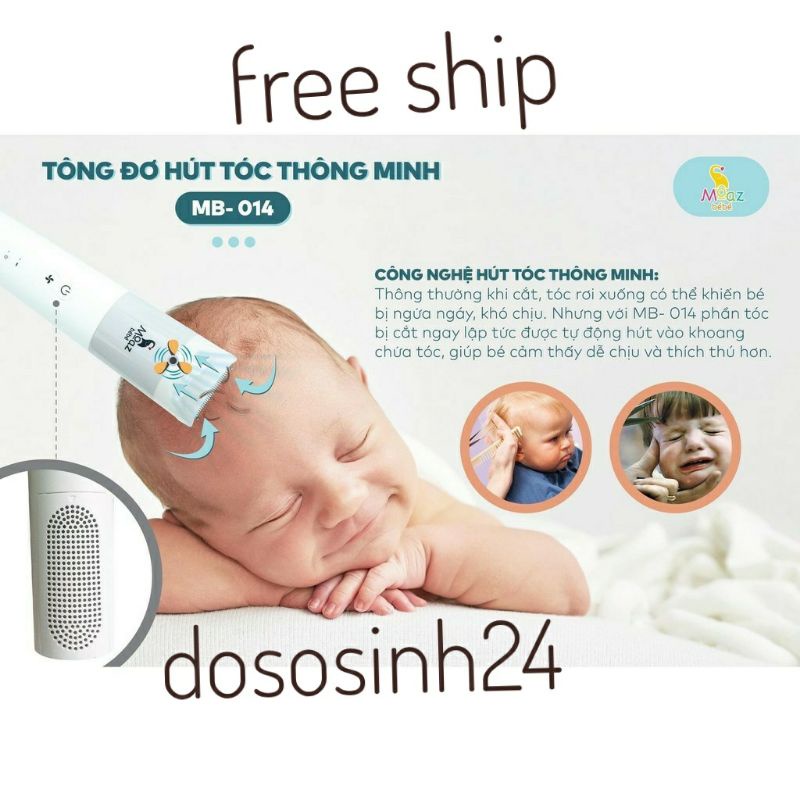 MB-014. TÔNG ĐƠ CẮT TÓC HÚT TÓC CON CHO BÉ MOAZ BEBE