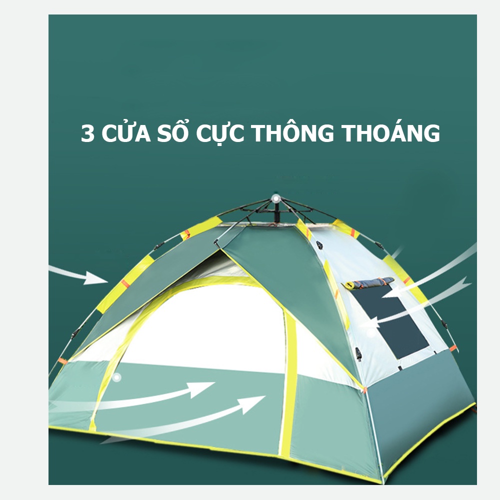 [Dày Dặn] Lều Cắm Trại Du Lịch Tự Động 4-6 người, Chống Nước, Chống Tia Tử Ngoại, Lều Tự Bung