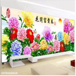Tranh thêu hoa, quả : kt 194*74 cm