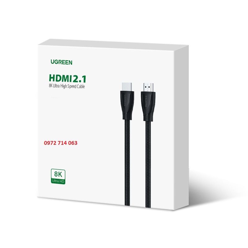 Cáp HDMI 2.1 Ugreen độ phân giải 8K@60Hz Cao Cấp  1M- 1,5M, -2M- 3M- 5M bảo hành 18 tháng