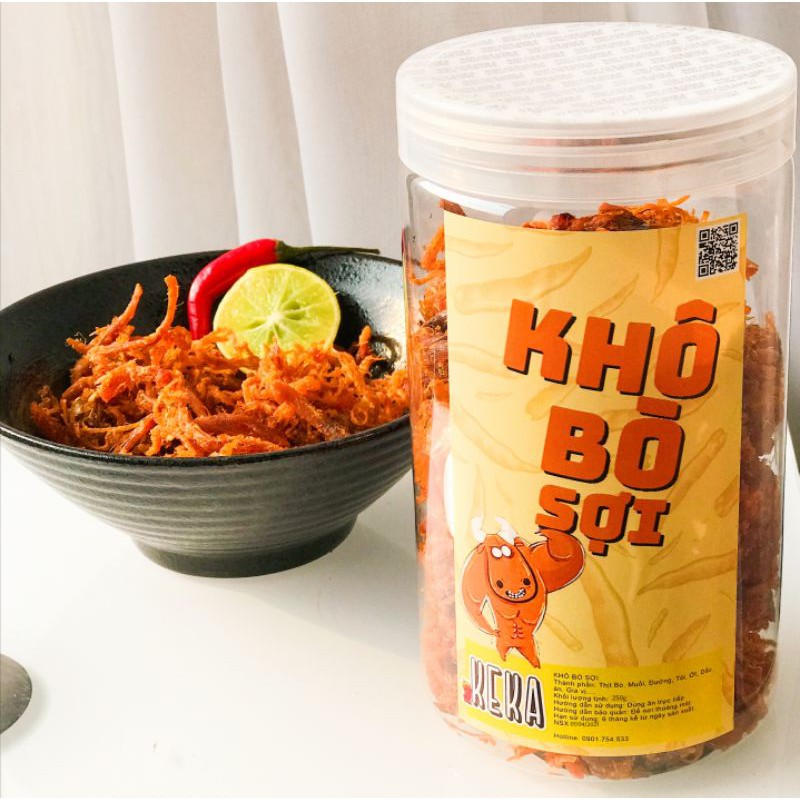 Khô Bò Sợi KeKa 250g, Ăn Vặt Đà Nẵng