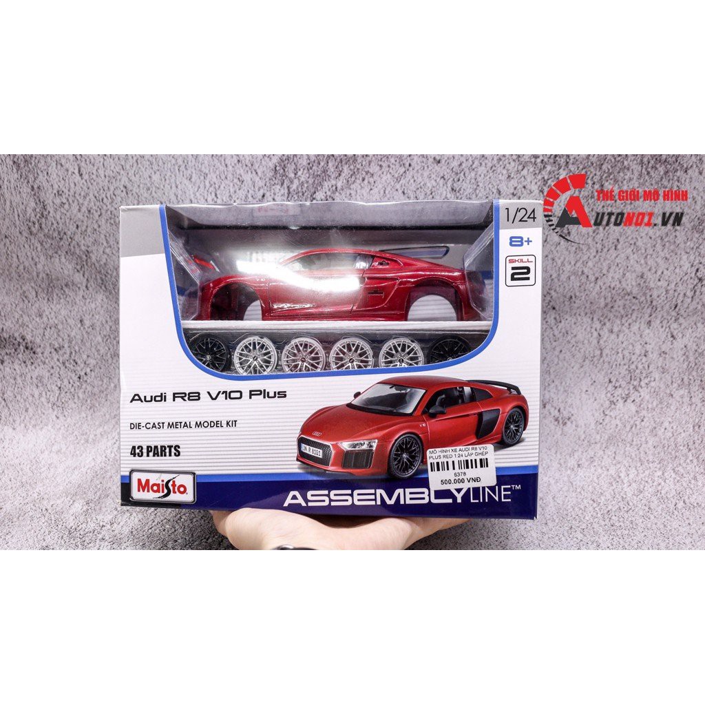 MÔ HÌNH XE AUDI R8 V10 PLUS RED 1:24 LẮP GHÉP MAISTO 6378