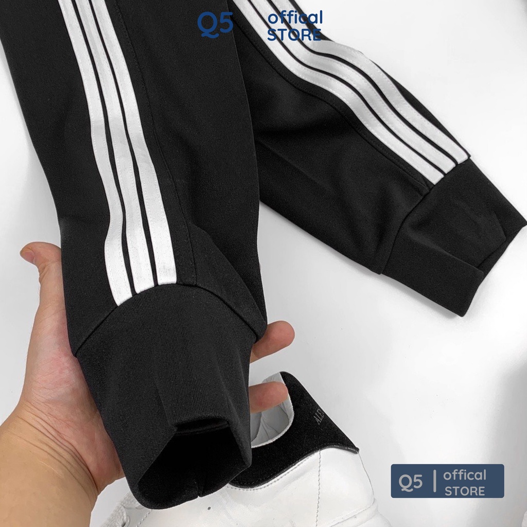 Quần jogger nam nữ thể thao dài ba sọc ống bo,chất dày dặn không xù Q5