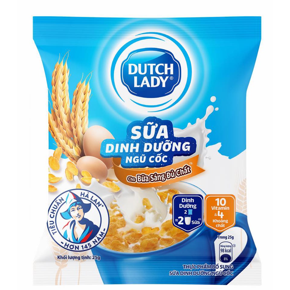 Sữa bột ngũ cốc dinh dưỡng Dutch Lady gói 25Gram - Hộp 10 Gói