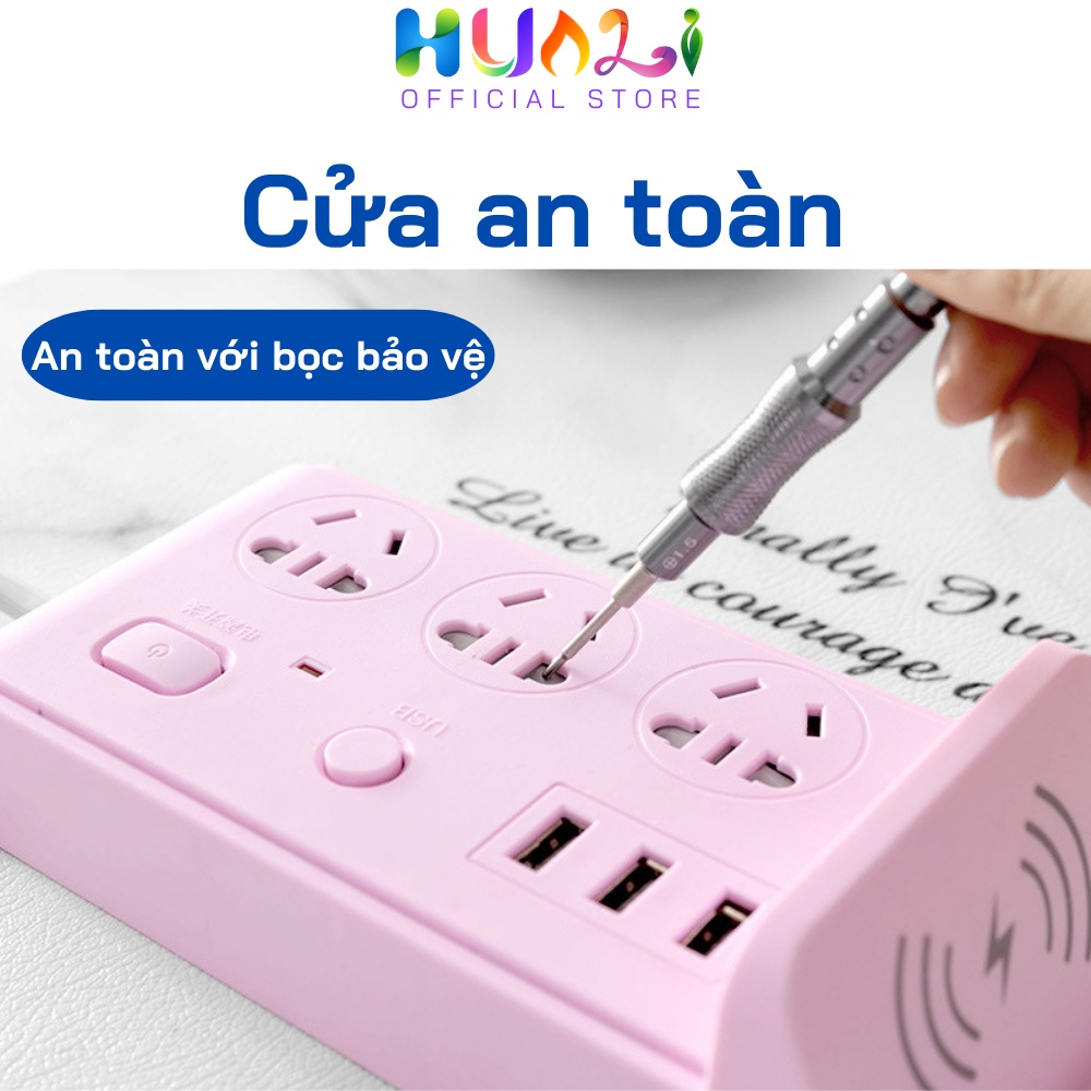 Ổ Cắm Điện Đa Năng Không Dây Kèm Đầu Cắm USB An Toàn Tiện Lợi