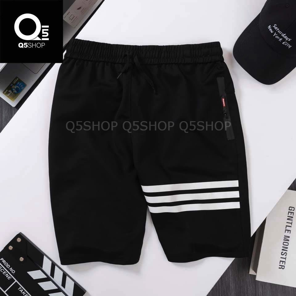 Quần Ngố nam Quần short nam kẻ sọc chất kiệu vải nỉ trơn cao cấp thoáng mát không xù hè Q5