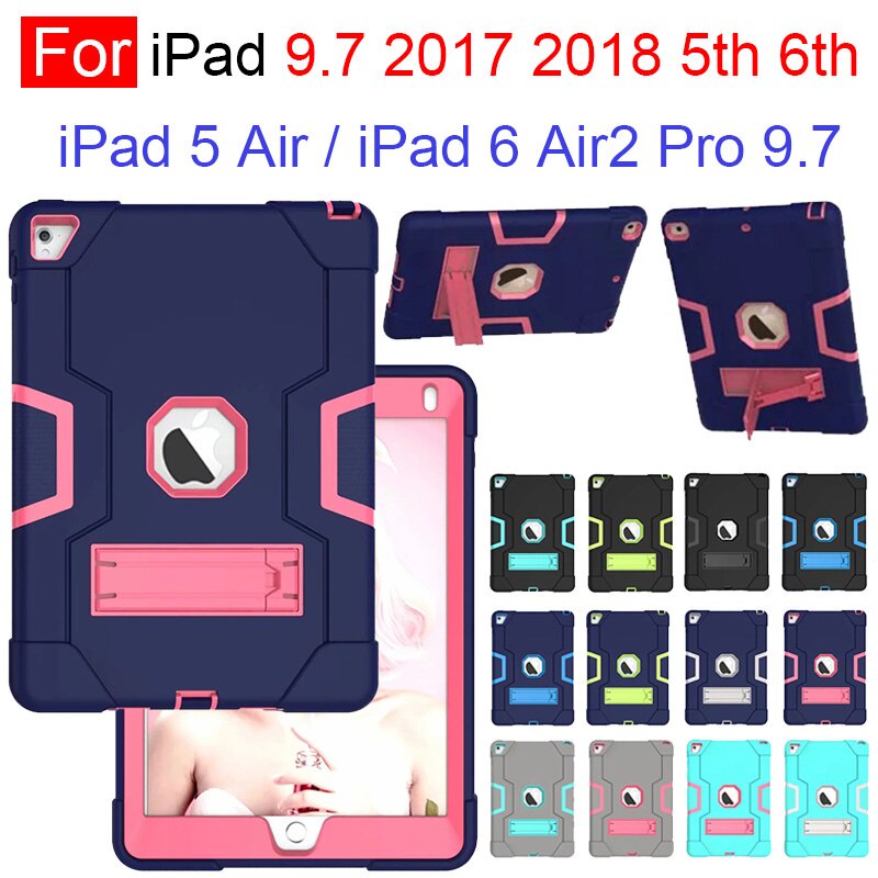 Ốp Bảo Vệ Toàn Diện Chống Sốc Kèm Giá Đỡ Cho Ipad 5 6 Air Air2 Ipad 9.7 2017 2018 Pro 9.7