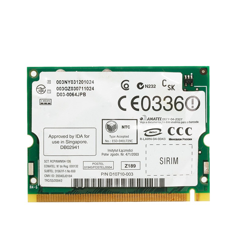 Card Mạng Không Dây Going Intel Pro / Wireless 2200bg 802.11b / G Mini Pci Dành Cho Toshiba Dell