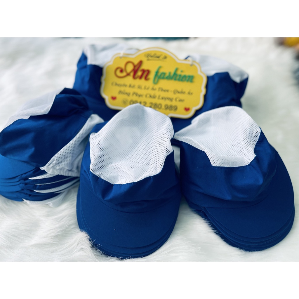 Nón Kết Có Búi Tóc Vải Kaki Phối Lưới Dùng Trong Ngành Thực Phẩm, Thủy Sản _ Xưởng sản xuất trực tiếp