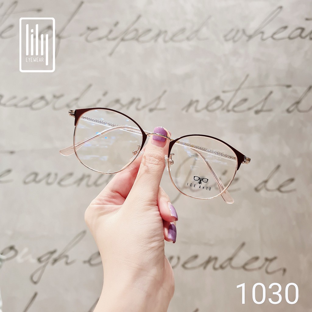 Gọng kính nữ kim loại Lilyeyewear mắt tròn thanh mảnh nhẹ nhàng màu sắc thời trang 1030