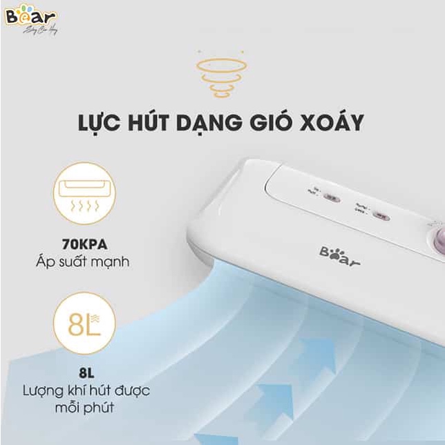 Máy hút chân không mini thực phẩm hàn miệng túi Bear FKJ-A01F1  Đa năng, hút ép chân không, hàn miệng túi