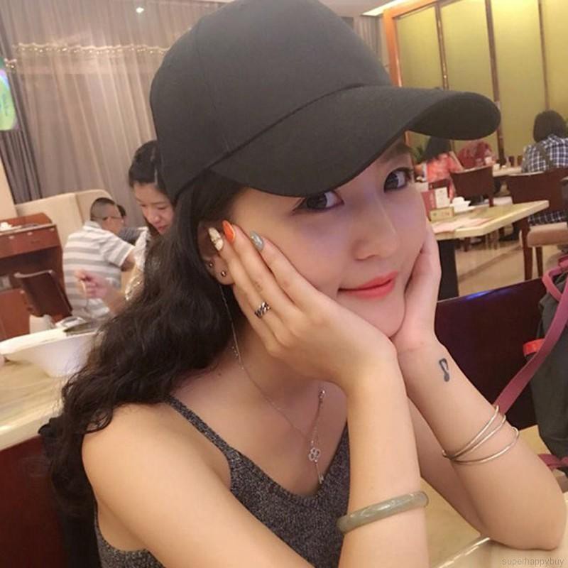 Mũ lưỡi trai màu trơn thiết kế hợp thời trang cho nam và nữ