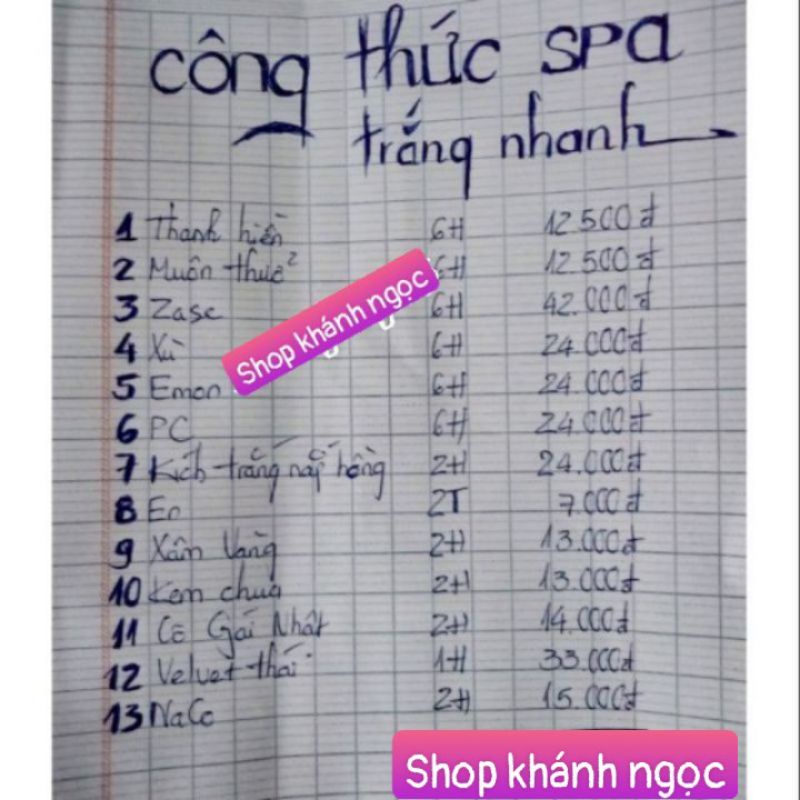 Công thức spa trắng nhanh