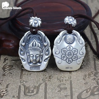 Mặt Dây Chuyền Bạc Thái Phật Phổ Hiền Bồ Tát - Ganes Silver