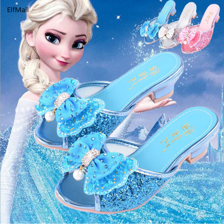 Baby Girls Elsa Princess Shoes Soft Soles Crystal Sandals