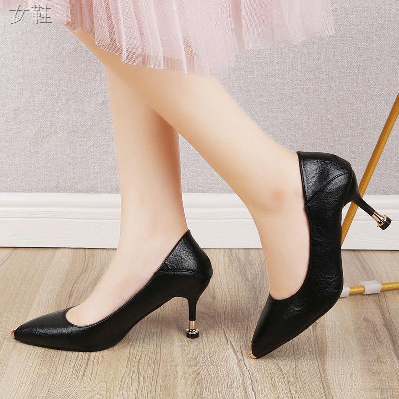 Skin mềm [một đôi giày Hai Wear] cao gót mũi nhọn Phụ nữ mặc phiên bản Hàn Quốc của những đơn tươi mới <Cao gót