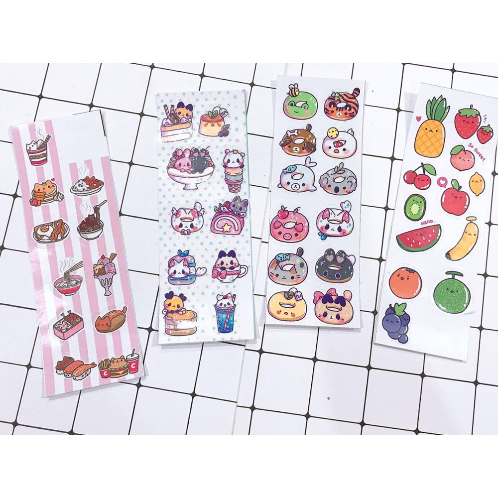 SI19 sticker thức ăn động vật hoạt hình sticker trang trí 7*19,5cm