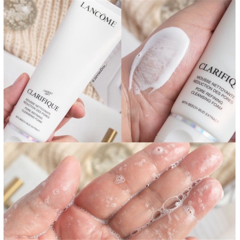 Lancome Sữa Rửa Mặt Trắng Sáng Da Clarifique Pore Refining Cleansing Foam 30ml- 50ml Hàng Chính Hãng