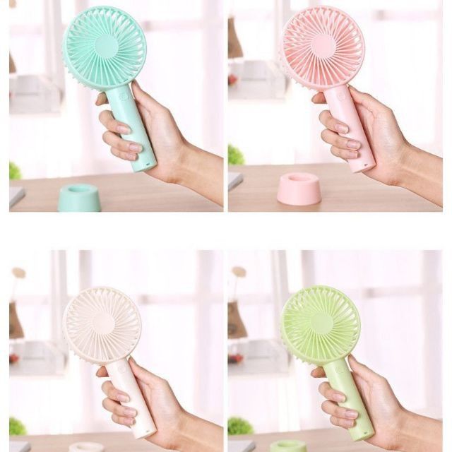 Quạt Mini Tích Điện Cầm Tay Có Đế Để Bàn Siêu Hot Nuty