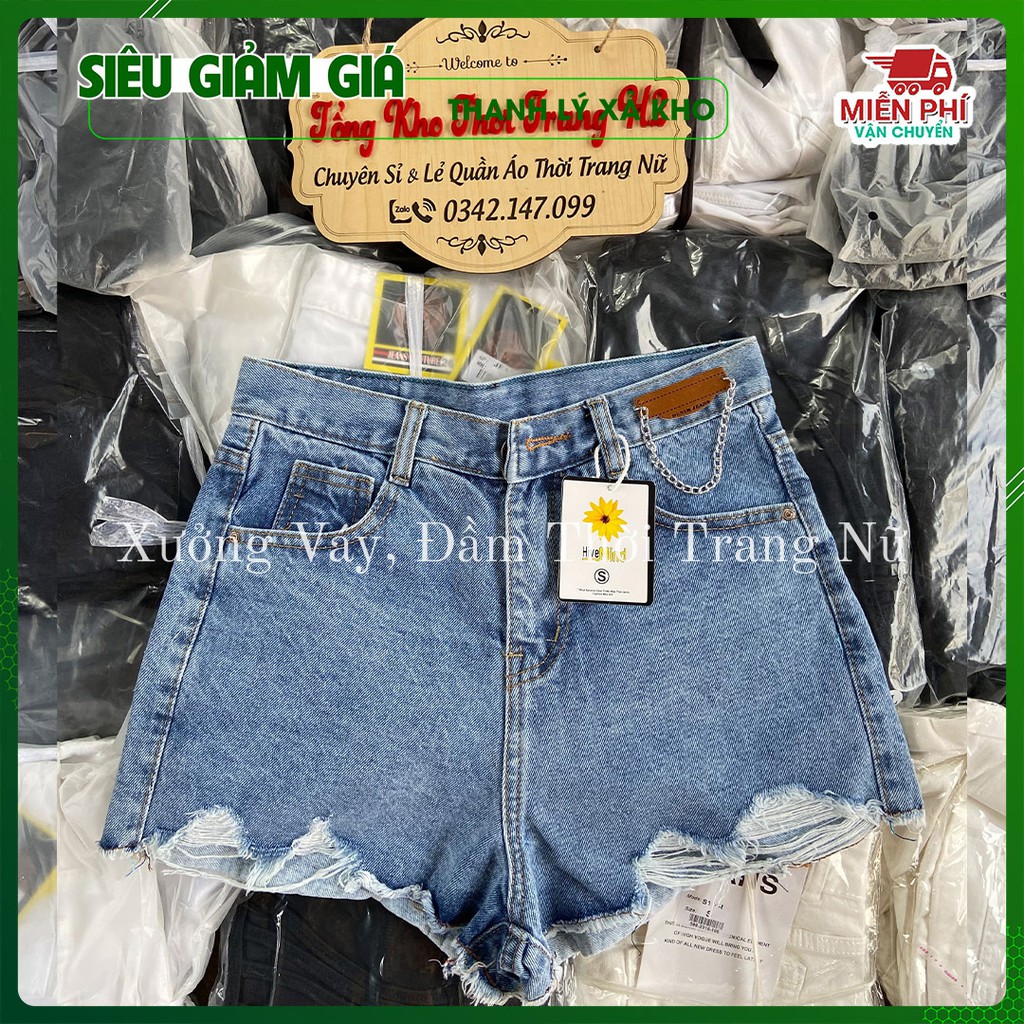 ✅Cam Kết Ảnh Thật 100% ✅🎯🎯 Quần shorts bò xanh rách ống rộng, Quần đùi jeans nữ hàng loại 1🌸 | BigBuy360 - bigbuy360.vn