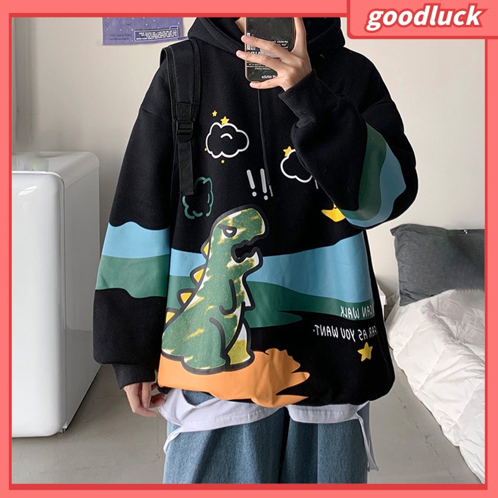 Áo Hoodies Tay Dài Hoạ Tiết Khủng Long Cho Nam Giới