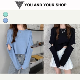 Áo Thun Croptop Nối Tay YAYSHOP chất cotton thoáng mát năng động cực xinh