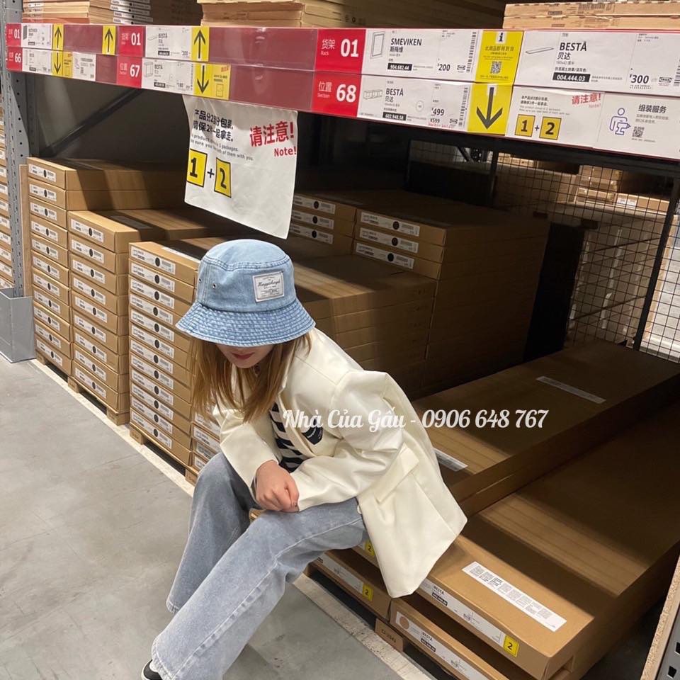 Mũ bucket jean mềm rũ quá xá đẹp luôn