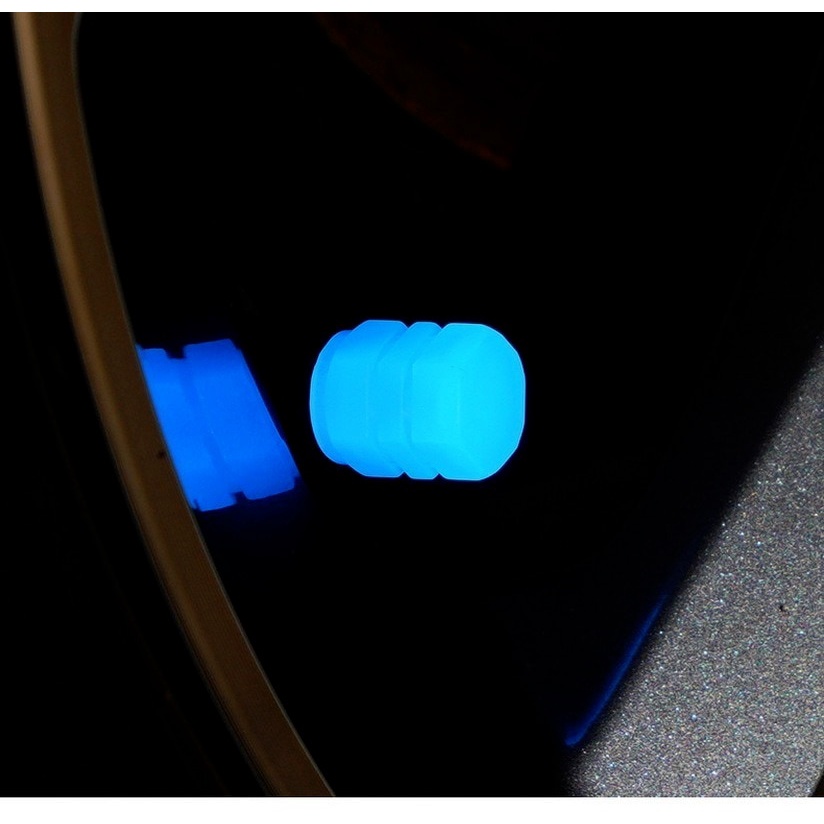 Bộ 4 Nắp Van Bánh Xe Dạ Quang Bằng ABS Chống Bụi Bẩn Trang Trí Cho Xe Hơi Xe Máy 4 Cái