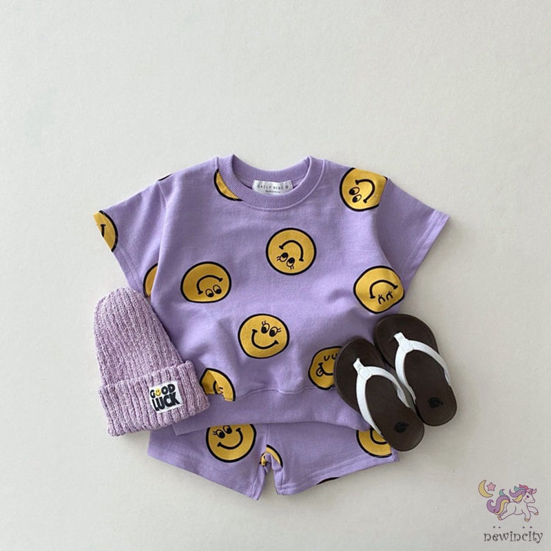 Bộ ÁO Thun NgắN Tay In HoạT HìNh + QuầN NgắN Cho Bé GáI