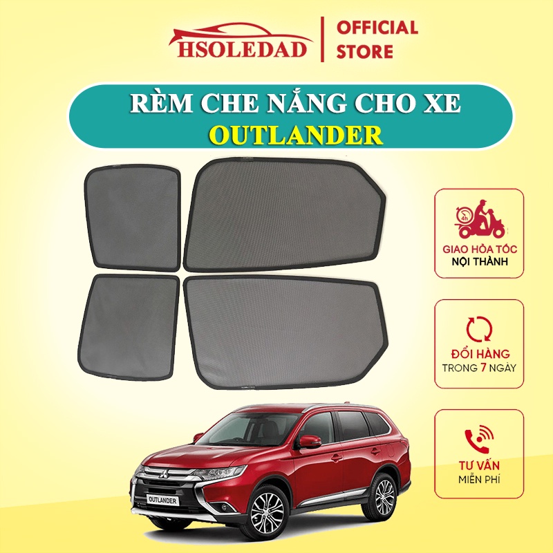 Rèm che nắng nam châm cho xe Mitsubishi Outlander, bộ 4 tấm cho 4 cửa, hàng loại 1 cao cấp nhất, vừa khít kính