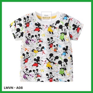 Áo thun cotton Little Maven VN bé trai mickey