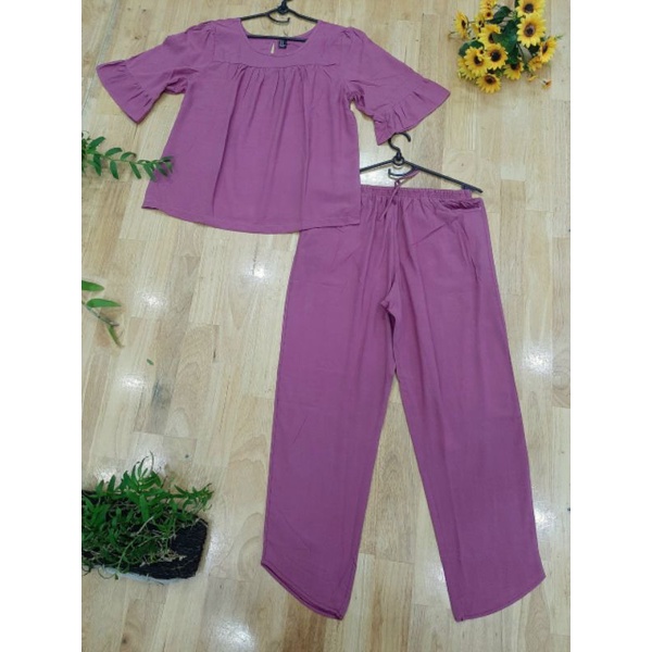 Bộ tole/lanh nữ QUẦN DÀI, áo tay lở vnxk f21 siêu đẹp, size M, L Bộ tole nhiều màu đẹp, HOA 10 GIO