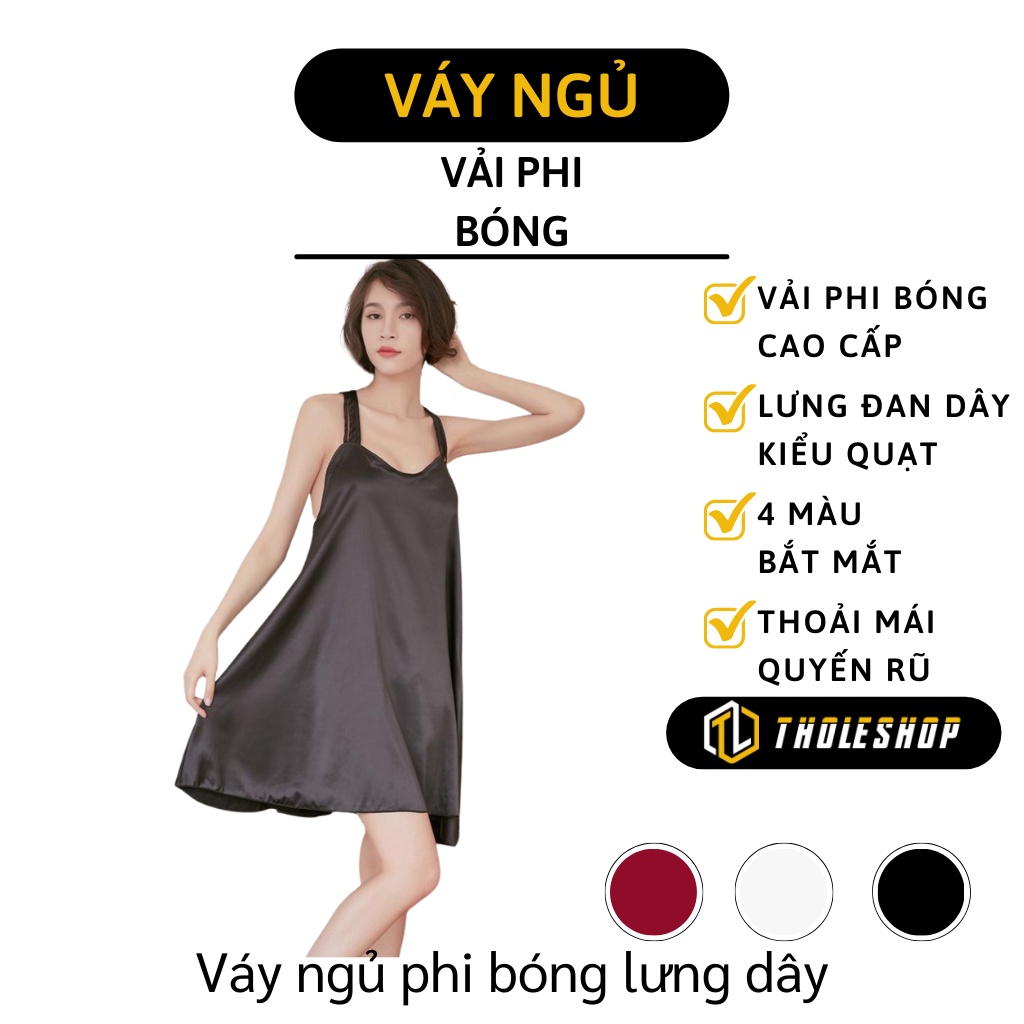 Váy Ngủ - Đầm Ngủ Phi Bóng Lưng Dây Cánh Quạt Gợi Cảm, Vải Mát, Mịn 6222