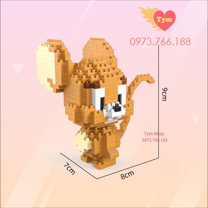Đồ chơi xếp hình tom and jerry Tom và jerry lắp ráp nano 3d nanoblock cho bé Mẫu - Tom and jerry