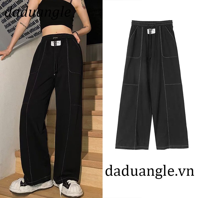 Quần jean DADUHEY lưng cao ống rộng size lớn phong cách Hàn Quốc thời trang mới dành cho nữ