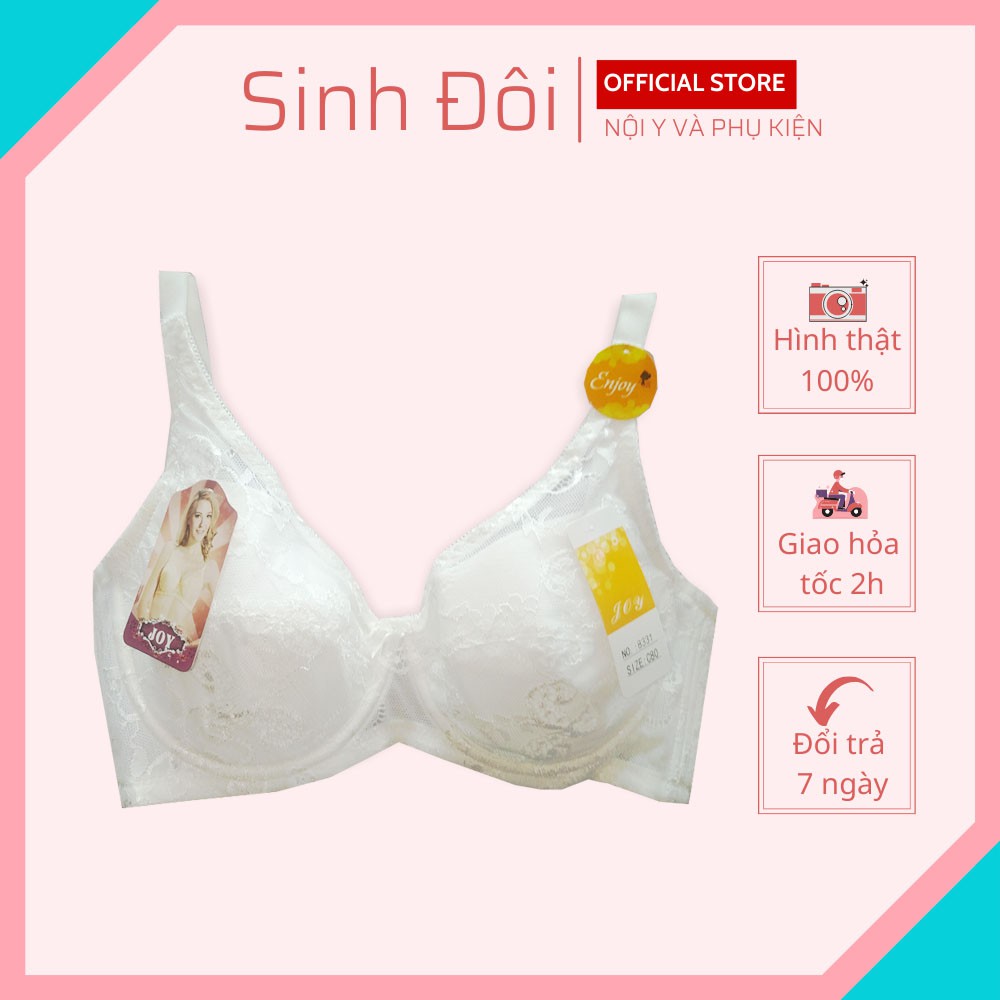 Áo ngực nữ ren nâng ngực bigsize Joy 8331 mút mỏng có gọng cúp xéo nguyên ngực phom lớn 36-38-40-42-44