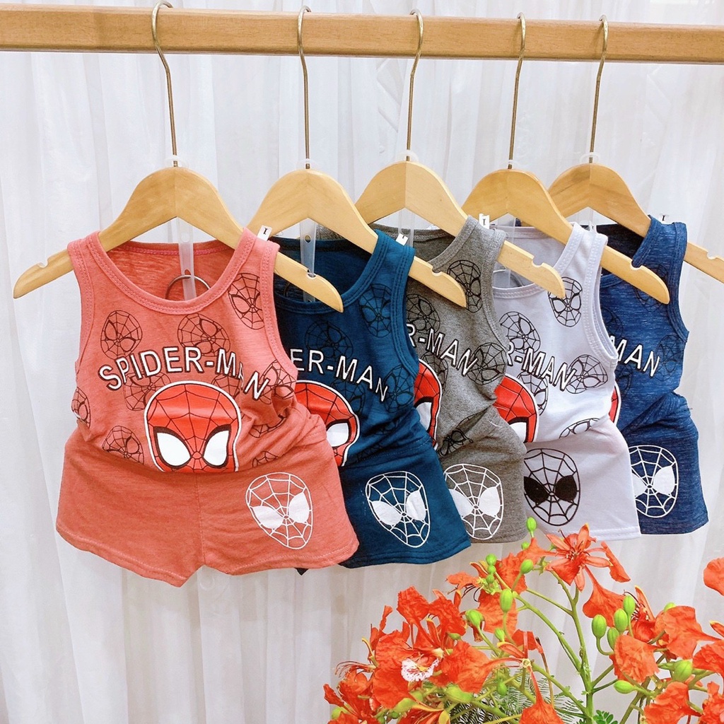 Bộ ba lỗ spider man cho bé trai từ 8-18 kg