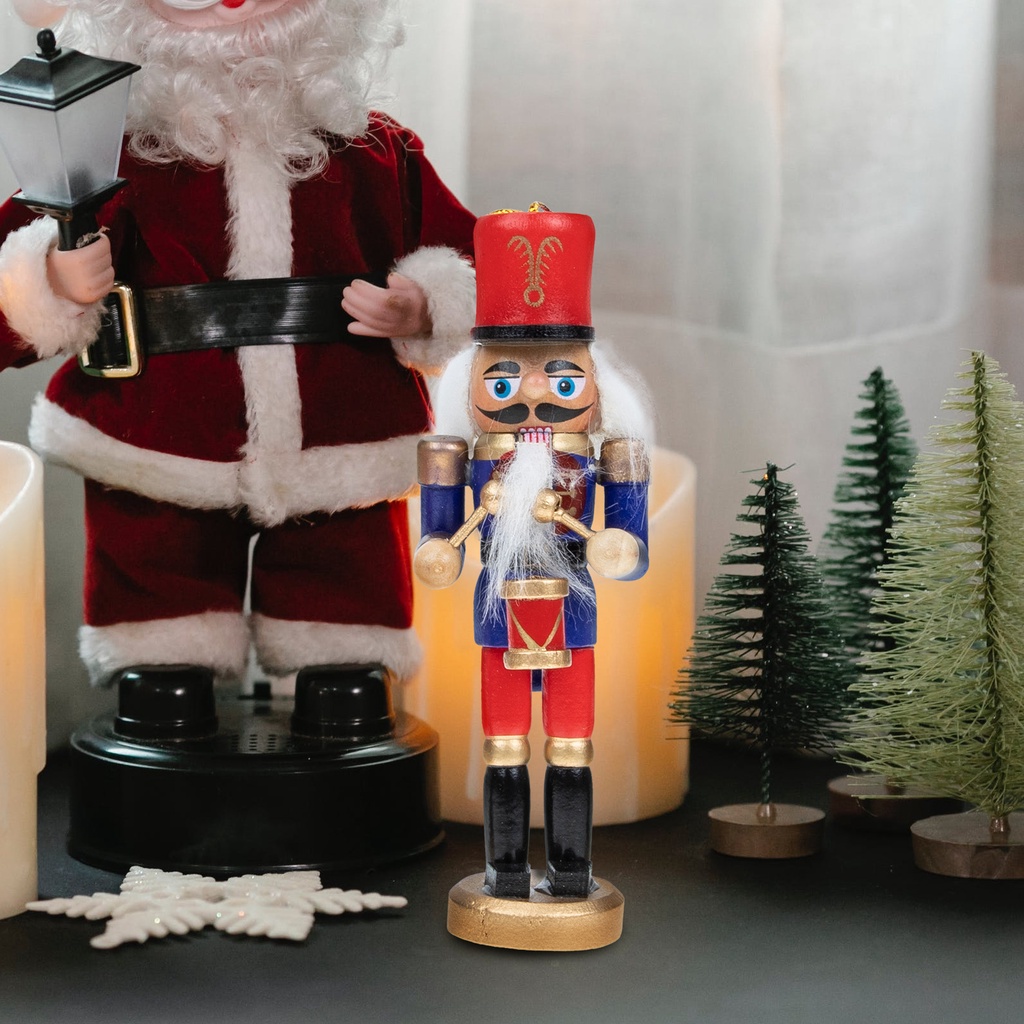 Set 6 Con Rối Gỗ Hình Người Lính Trang Trí Giáng Sinh