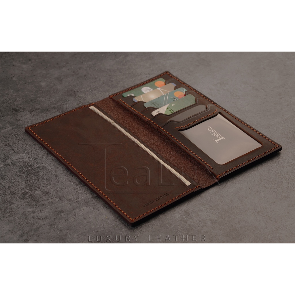 Ví Dài Mini Da Sáp Handmade LEALUX Mini Long Wallet