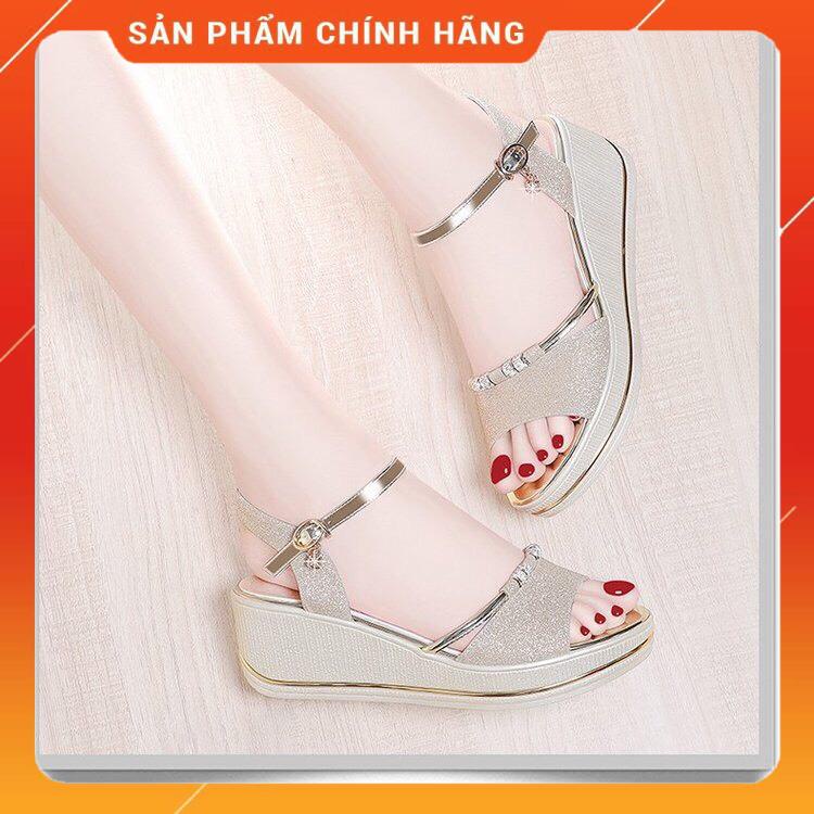 Dép cao gót nữ đế xuồng ⚡️ FREESHIP ⚡️ dép xuồng nữ thời trang,đế cao 5p,đính nhũ sang trọng,dép đi làm,đi chơi,đi tiệc