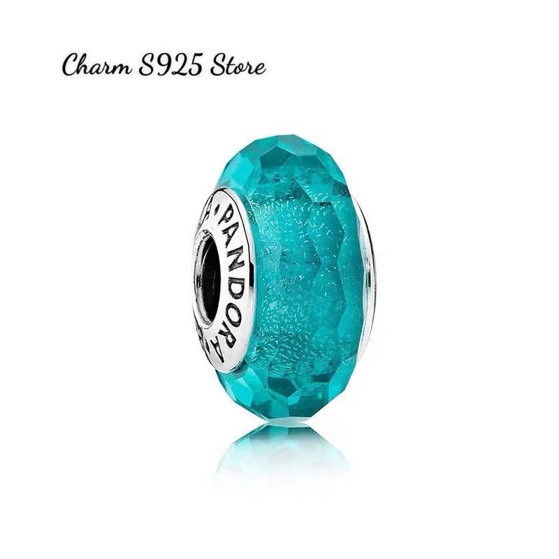 charm pan màu lục lam ánh tuyết bạc s925 cao cấp