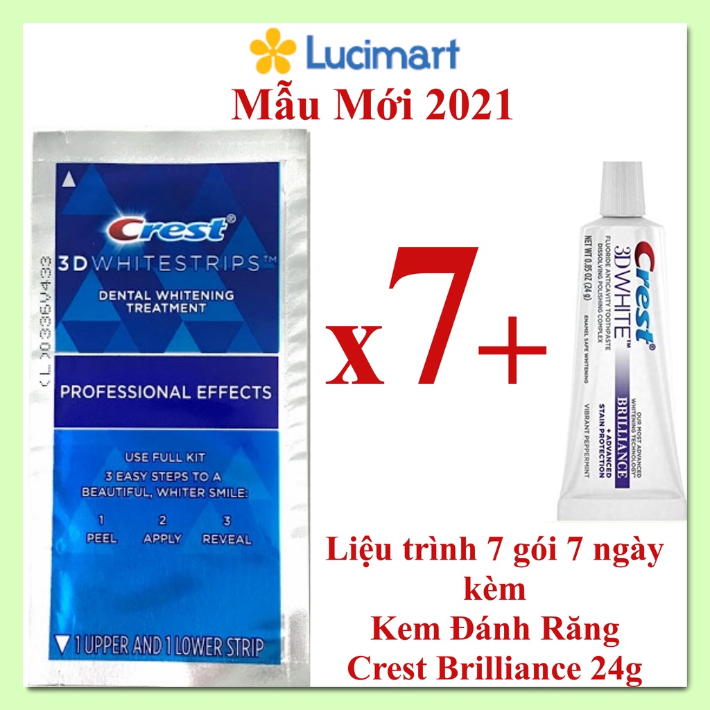 Miếng dán trắng răng Crest 3D White Whitestrips Professional Effects [Hàng Mỹ]