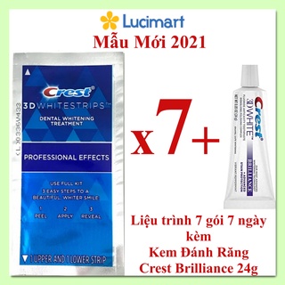 Miếng dán trắng răng Crest 3D Supreme, Professional, 1 Hour Whitestrips [Hàng Mỹ]