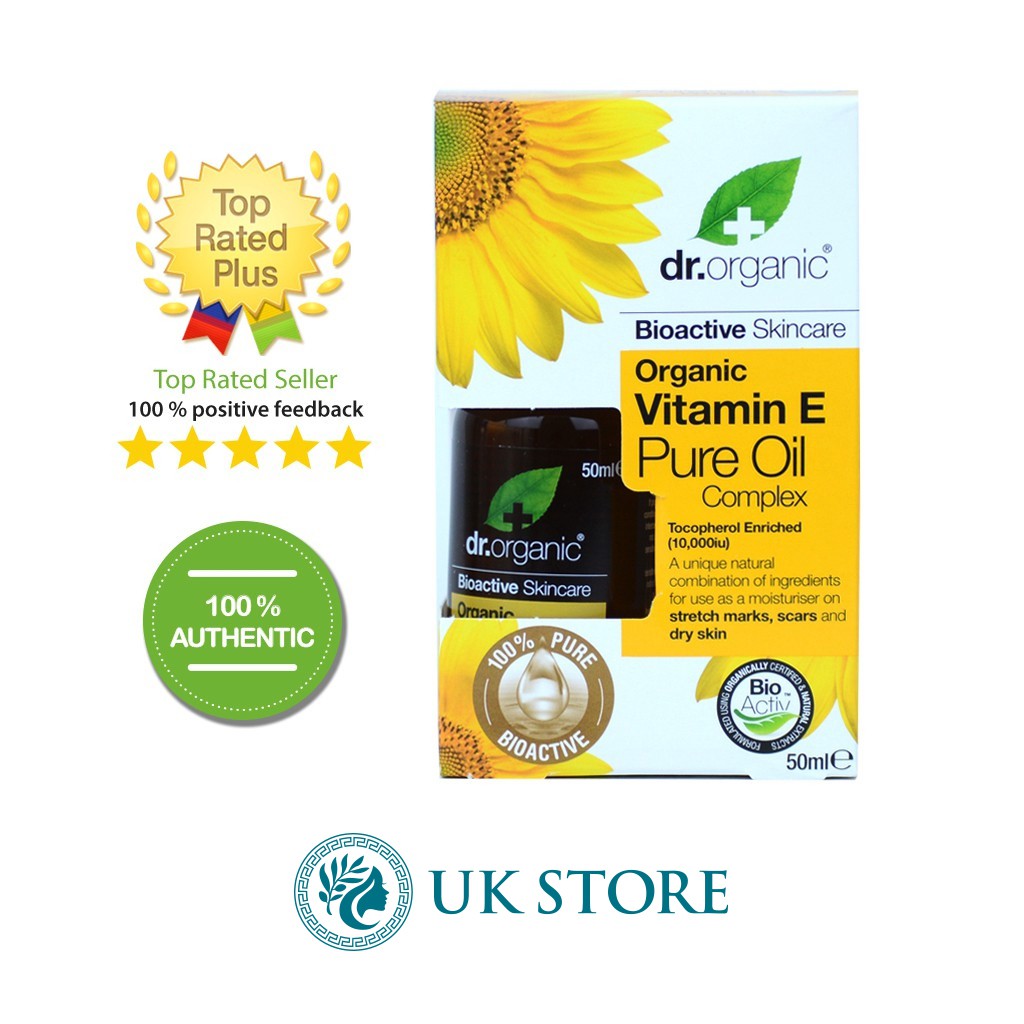 Dr Organic - Tinh dầu hoa hướng dương Vitamin E dưỡng da làm mở sẹo | BigBuy360 - bigbuy360.vn