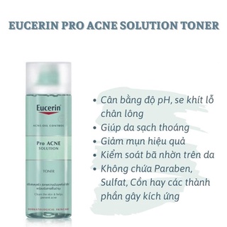 ✅[chính hãng] Toner cho da mụn Eucerin pro acne solution